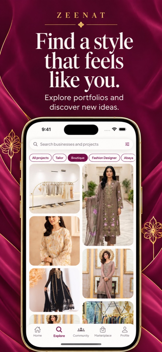 Marketing preview of fashion portfolio browsing